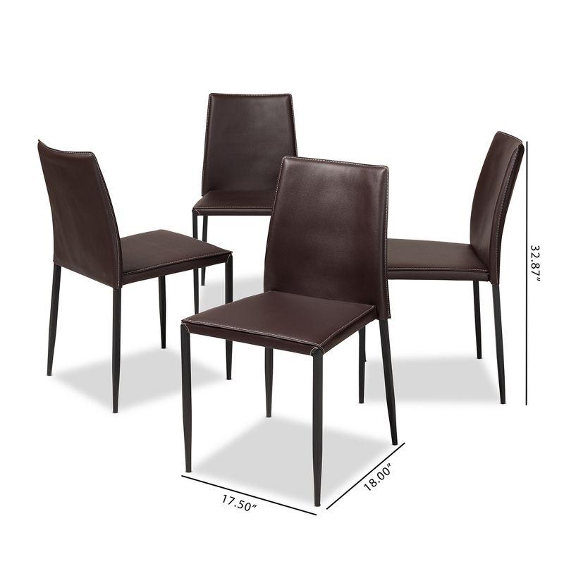 Set of 4 Pascha Modern and Contemporary Faux Leather Upholstered Dining Chairs - Baxton Studio