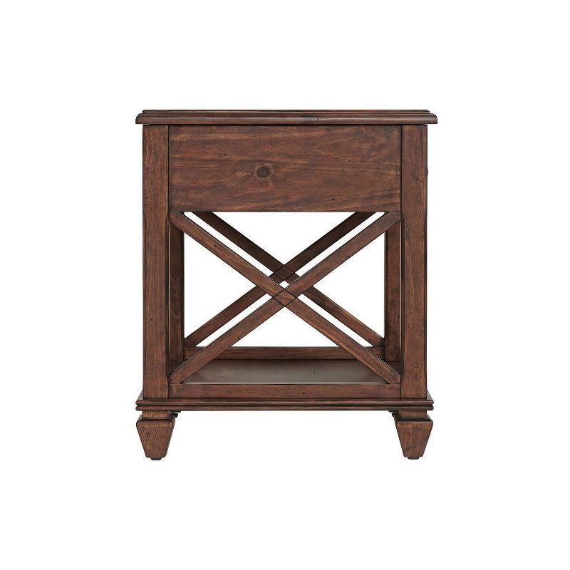 21" Bridgton Square Wood End Table with Drawer Cherry - Alaterre Furniture