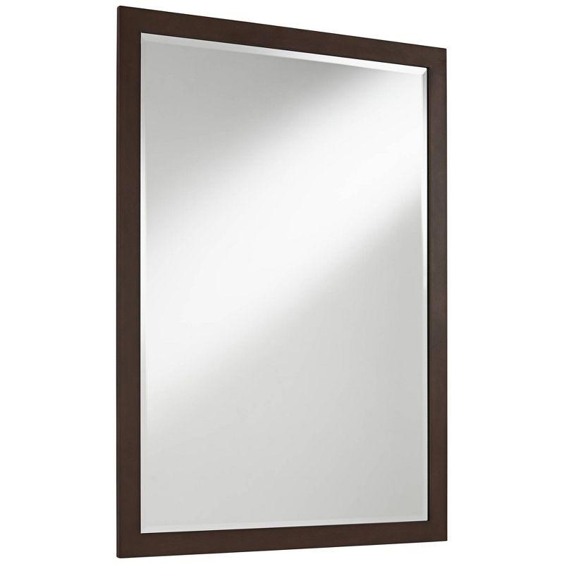 Possini Euro Design Metzeo Rectangular Vanity Wall Mirror Vintage Beveled Edge Oil Rubbed Bronze Metal Frame 26" Wide for Bathroom Bedroom Living Room