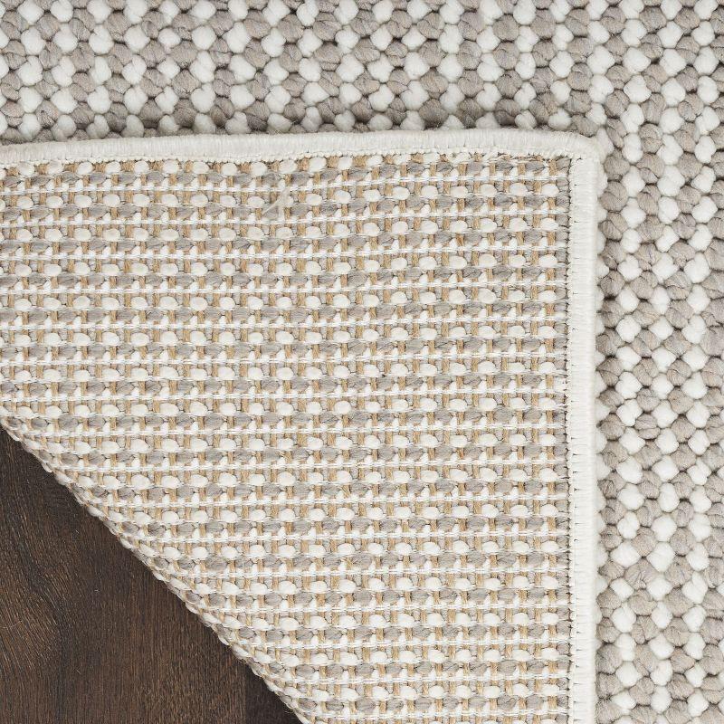 Nourison Textured Home Modern Indoor Rug Ivory Mocha 5'3" x 7'