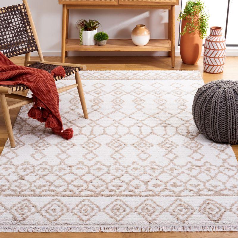 Augustine Boho-Mod Ivory and Beige 8'x10' Synthetic Area Rug