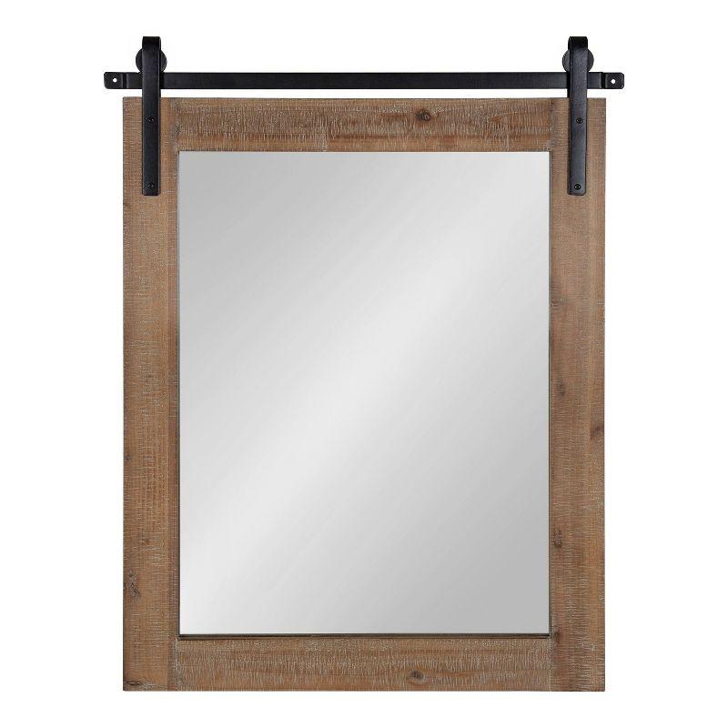 22" x 30" Cates Rectangle Wall Mirror Rustic Brown - Kate & Laurel All Things Decor