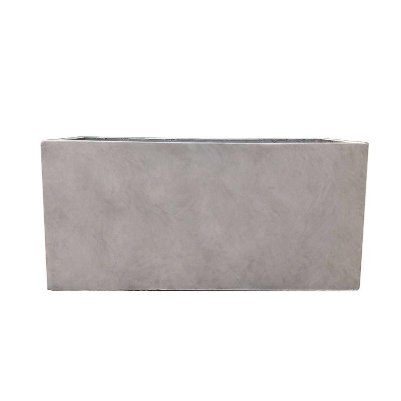 Rosemead Home & Garden, Inc. 12" Rectangular Concrete/Fiberglass Elegant Indoor/Outdoor Planter Weathered Gray
