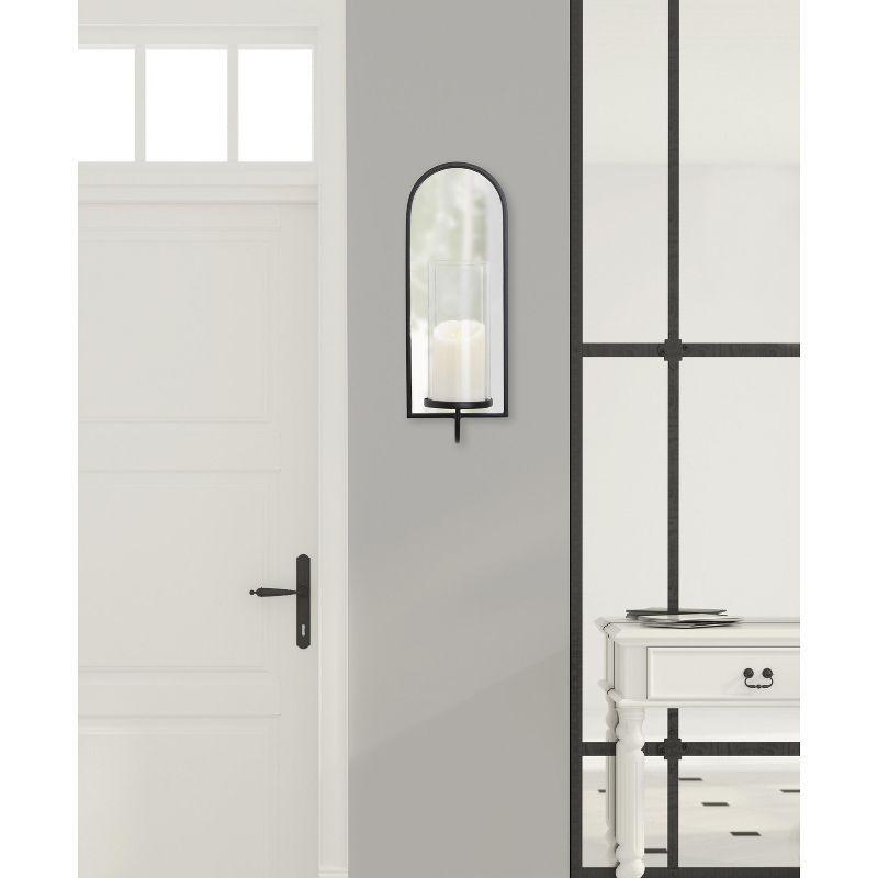 Kate and Laurel Ezerin Arch Metal Wall Sconce, 6x5x16, Black