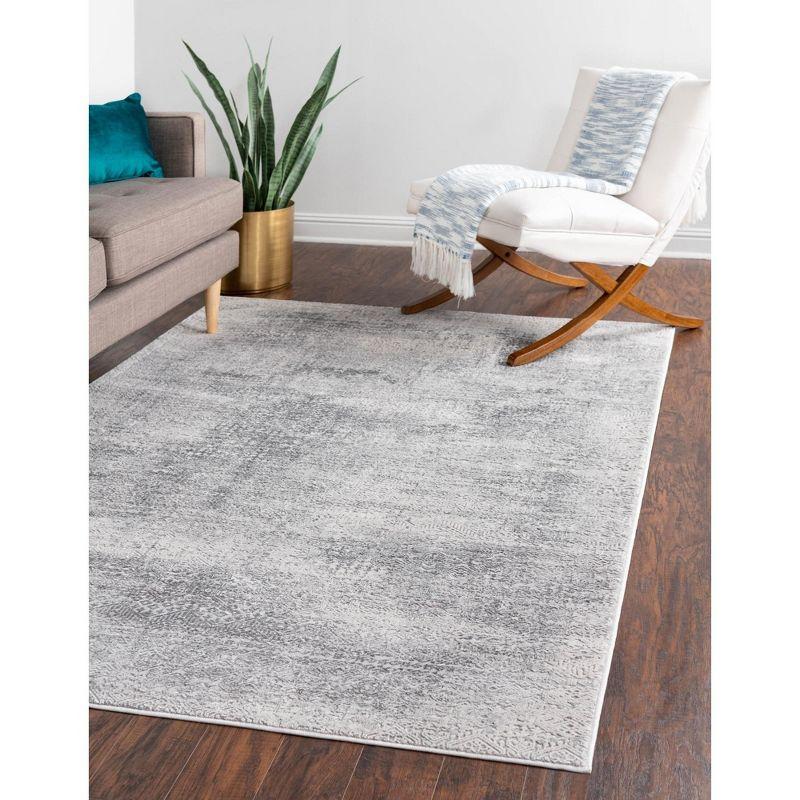 Unique Loom Finsbury Collection Area Rug - Sarah (6'  x 9' Rectangle Gray/Ivory)