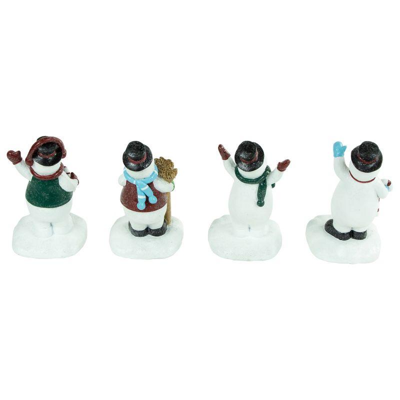 Northlight Winter Ready Glitter Snowman Christmas Stocking Holders - 7" - Set of 4