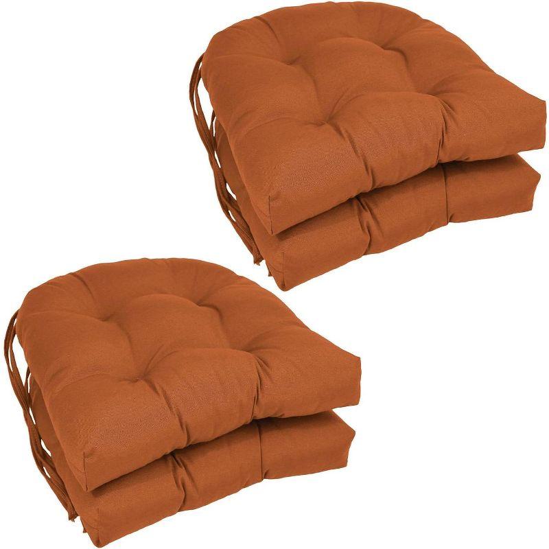 Blazing Needles Polyester 16-inch Twill Rounded Back Chair Cushion