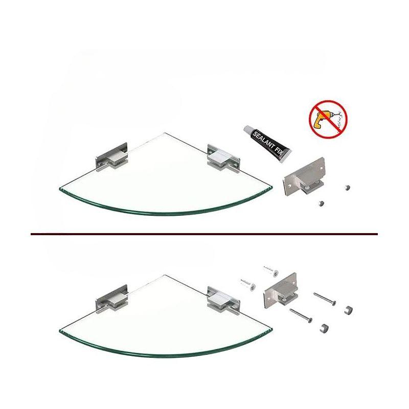 GeekDigg Glass Shelf Shower Caddie, 2-Pack Clear