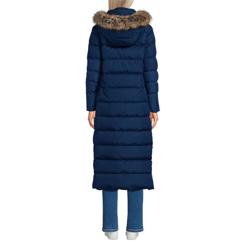 Deep Sea Navy Faux Fur-Trimmed Down Maxi Winter Coat