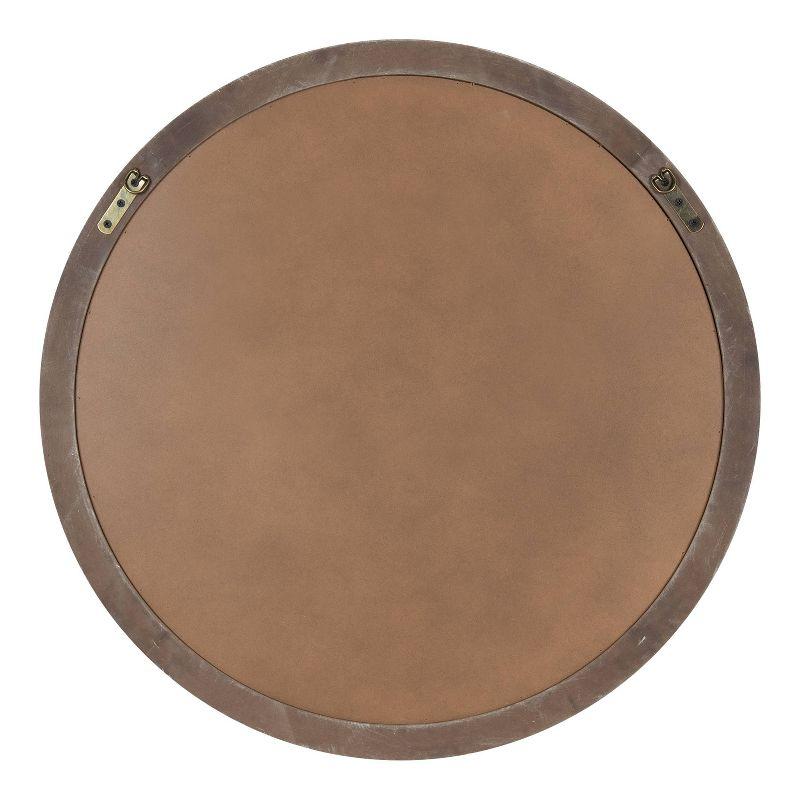 28" Mansell Round Wall Mirror Brown - Kate & Laurel All Things Decor
