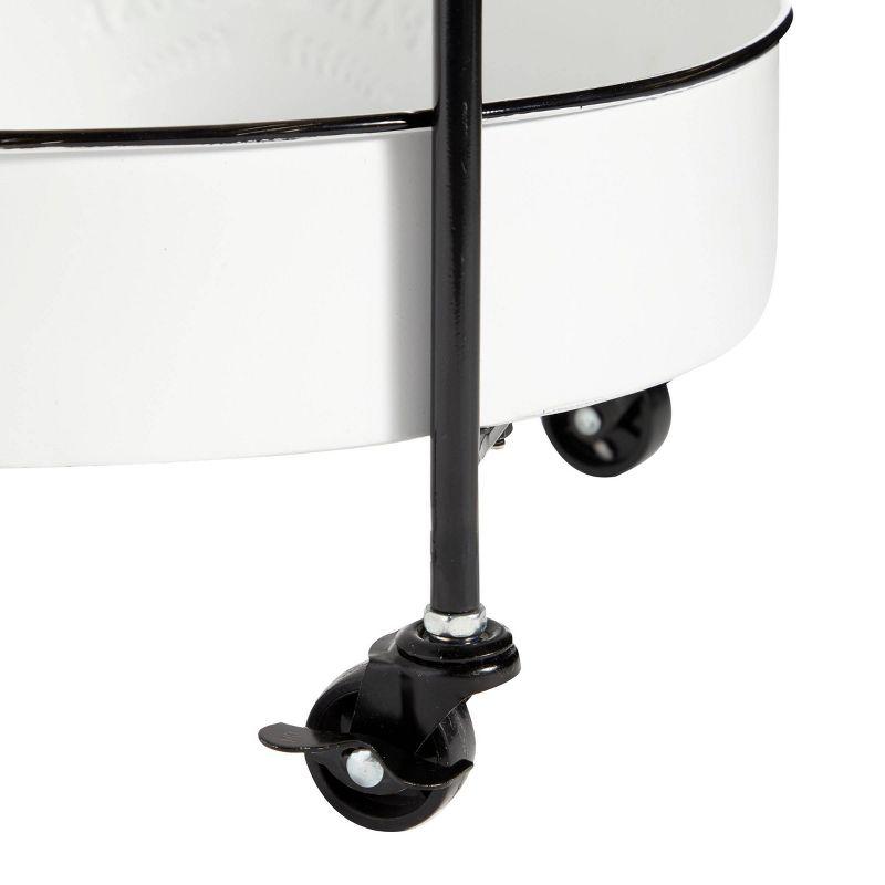 34'' x 16'' Farmhouse Metal Storage Cart White - Olivia & May: Decorative Storage Bins, Tabletop Bin, Adult Assembly Required