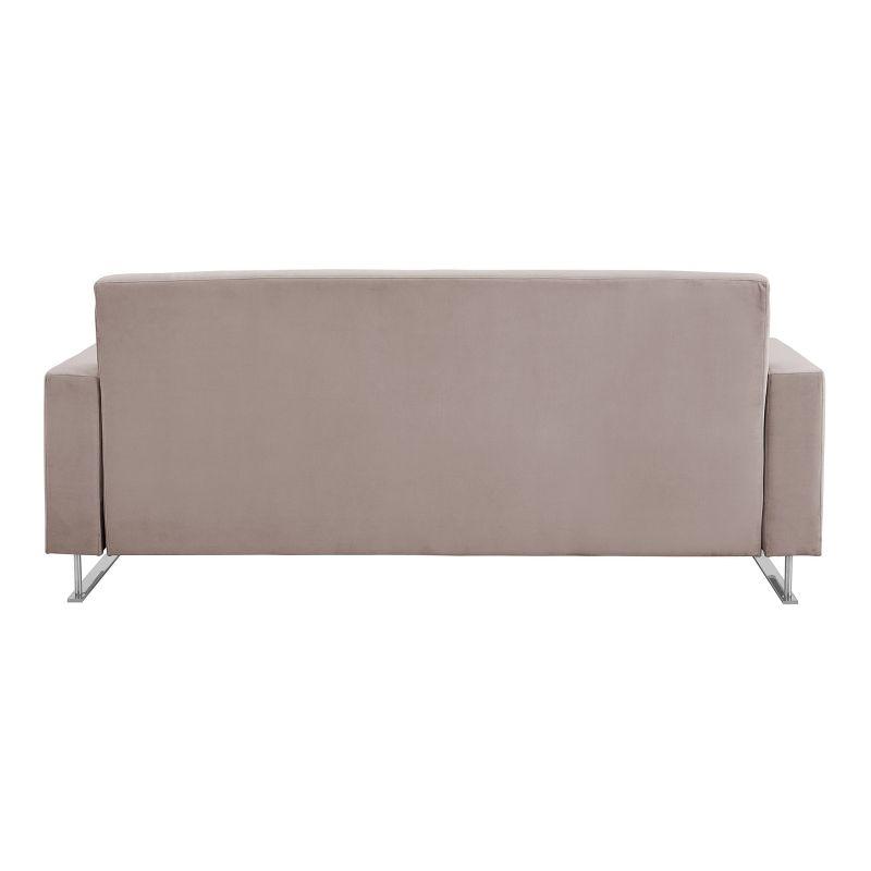 Elle Decor Baylie Mid-Century Modern Sofa with Chrome Sleigh Legs