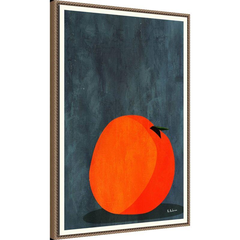 Amanti Art 23"x33" Calmly Sleeping Apple by Bo Anderson Framed Canvas Wall Art Print Bronze : Modern Style, Polystyrene Frame