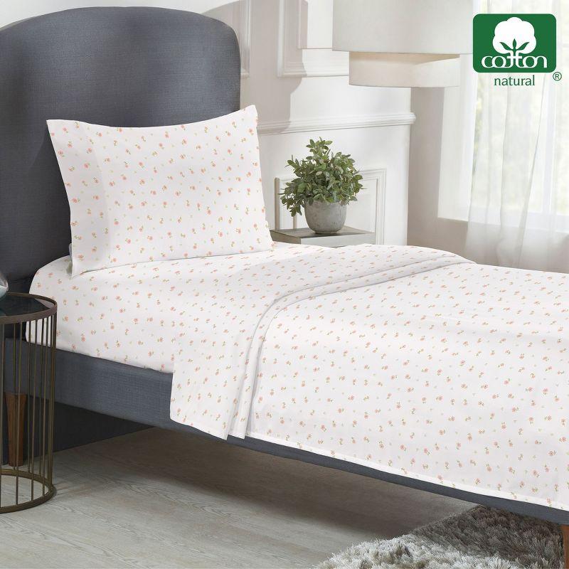 California Design Den Soft Floral Printed Twin XL Sheets Set - 400 Thread Count 100% Cotton Sateen - Soft Floral
