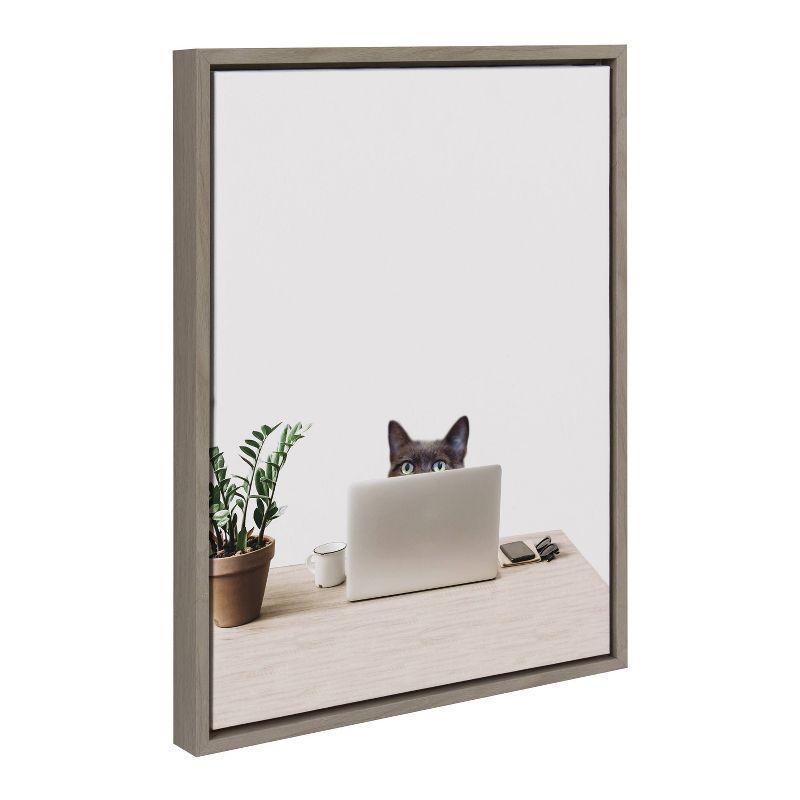 18" x 24" Sylvie Creative Cat Framed Canvas Art by The Creative Bunch Studio - Kate & Laurel All Things Decor: Modern Decor, Animal Theme