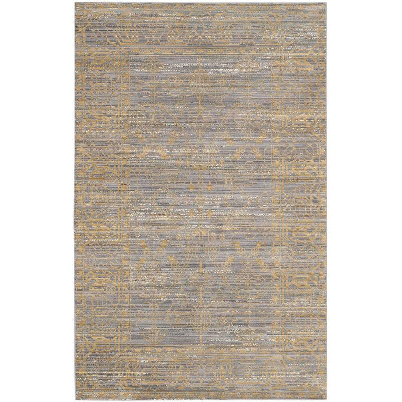 Valencia VAL104 Power Loomed Indoor Area Rug - Grey/Gold - 5'x8' - Safavieh