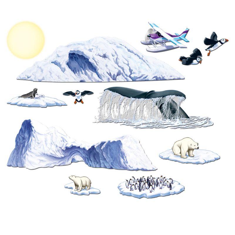 Beistle Arctic Cruise Props, 8"-4' 11", (12/Pkg) Multicolored