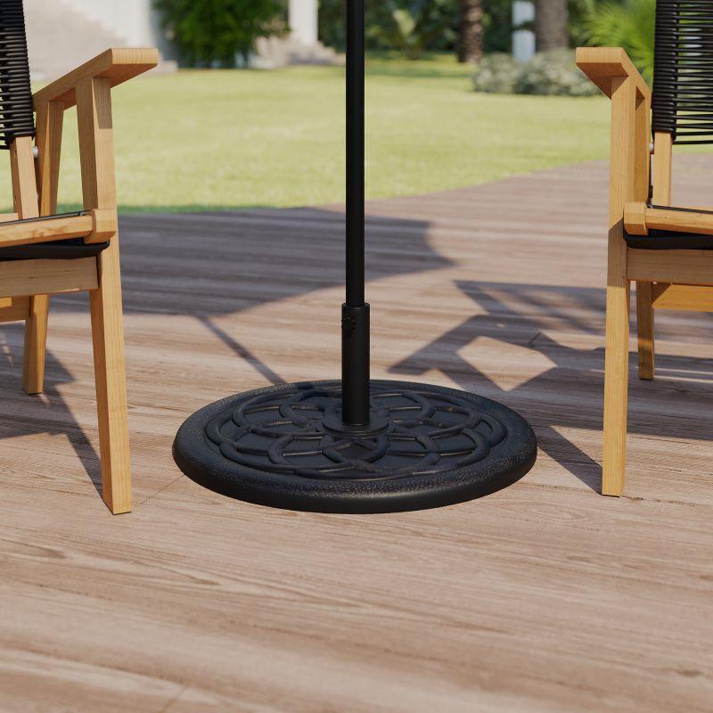 Bronze Weather-Resistant Cement Patio Umbrella Base with Adapters