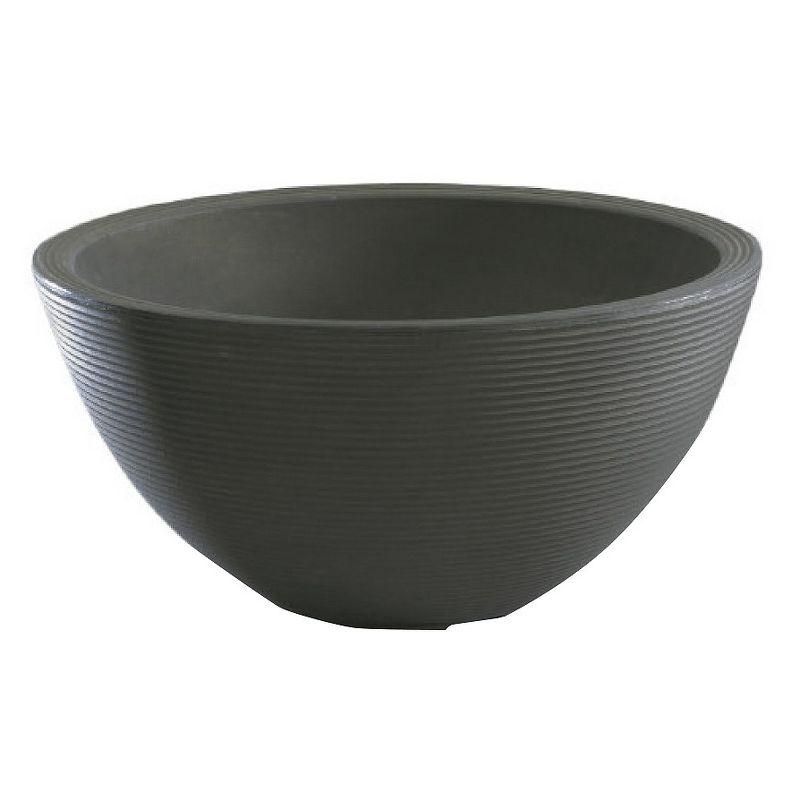 Delano 16-Inch Round Bronze Plastic Planter