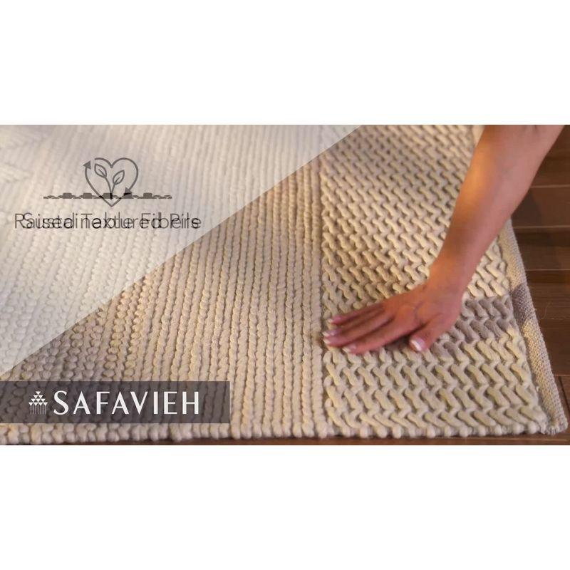 Sophisticated Ivory Square Wool Hand-Woven Natura Rug