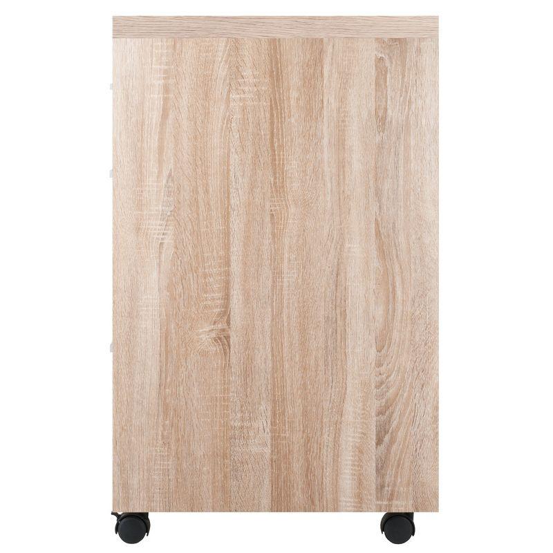 Kenner Mobile File Cabinet Wood - Winsome: Mid-Century Modern, 3-Drawer Office Storage, Anti-Tip Hardware