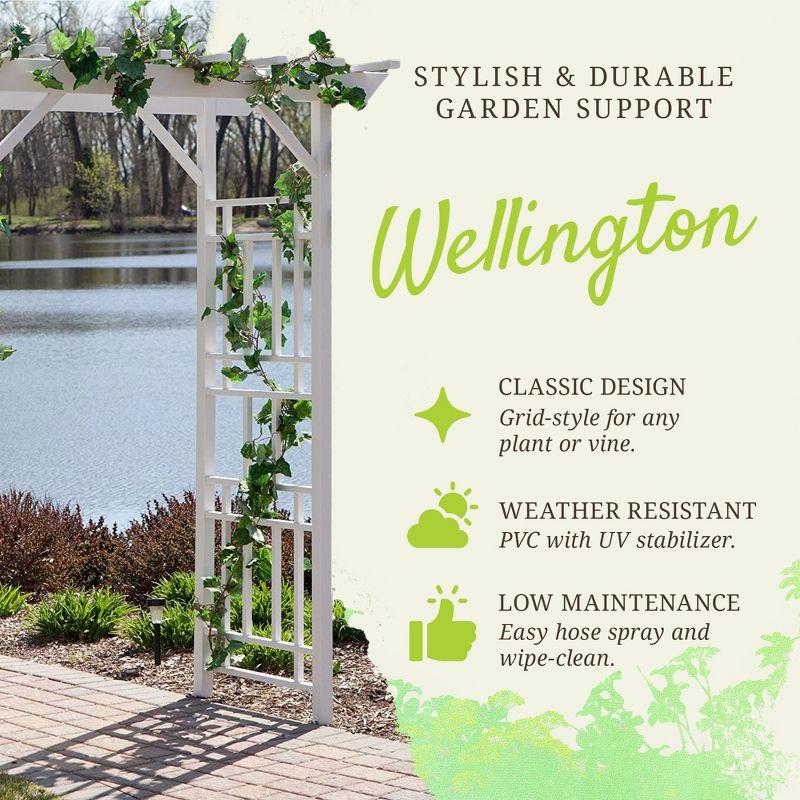 Dura-Trel Inc Dura-Trel Wellington Arbor 72" x 85" Outdoor Garden Arch Lattice Trellis, White