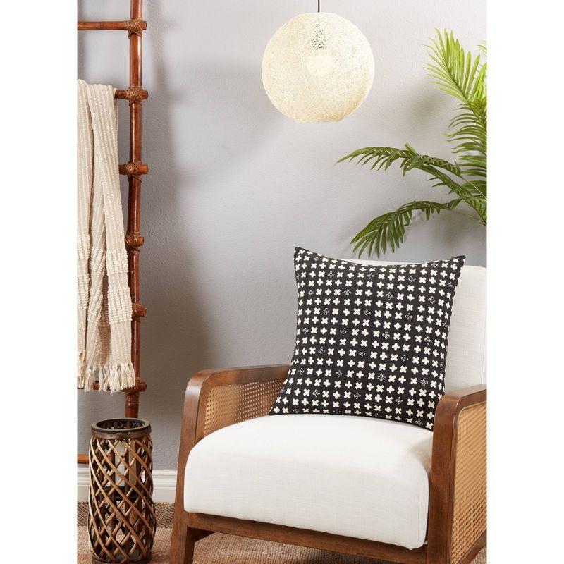 Saro Tonga Collection Geometric Cotton Throw Pillow