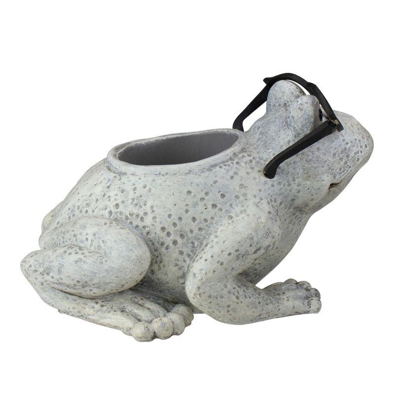 Roman 9.75" Frog Spring Outdoor Patio Garden Planter - Gray