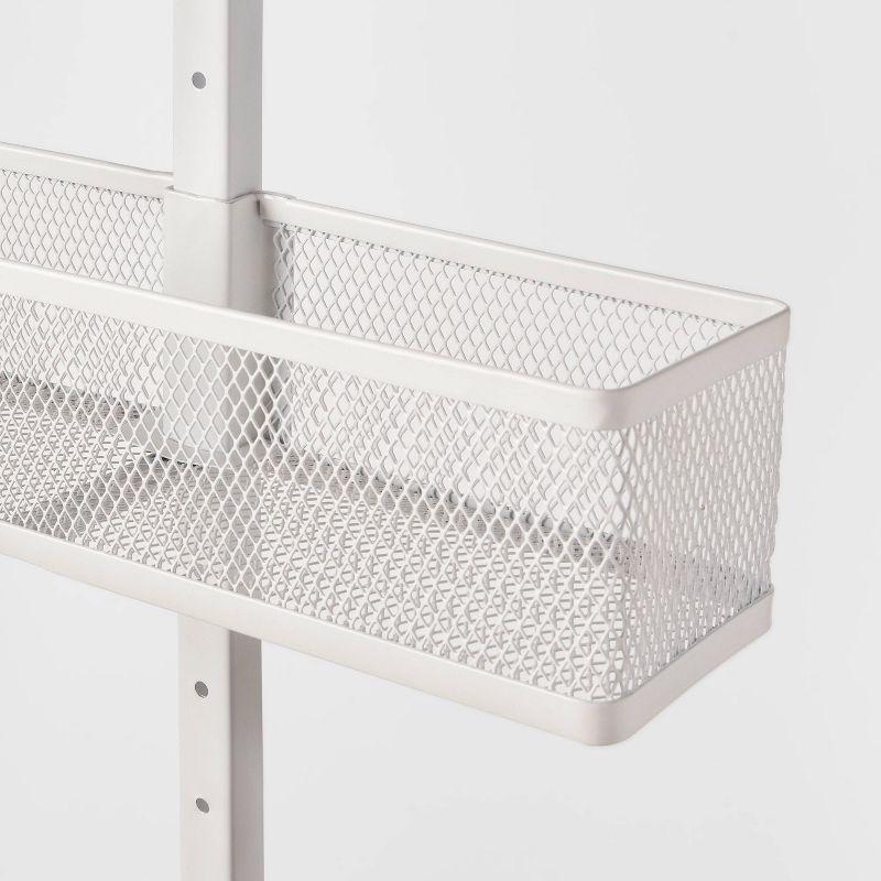 Over the Door Storage Rack with Mesh Baskets - Brightroom™: Metal Frame, Powder-Coated, Universal Storage, White