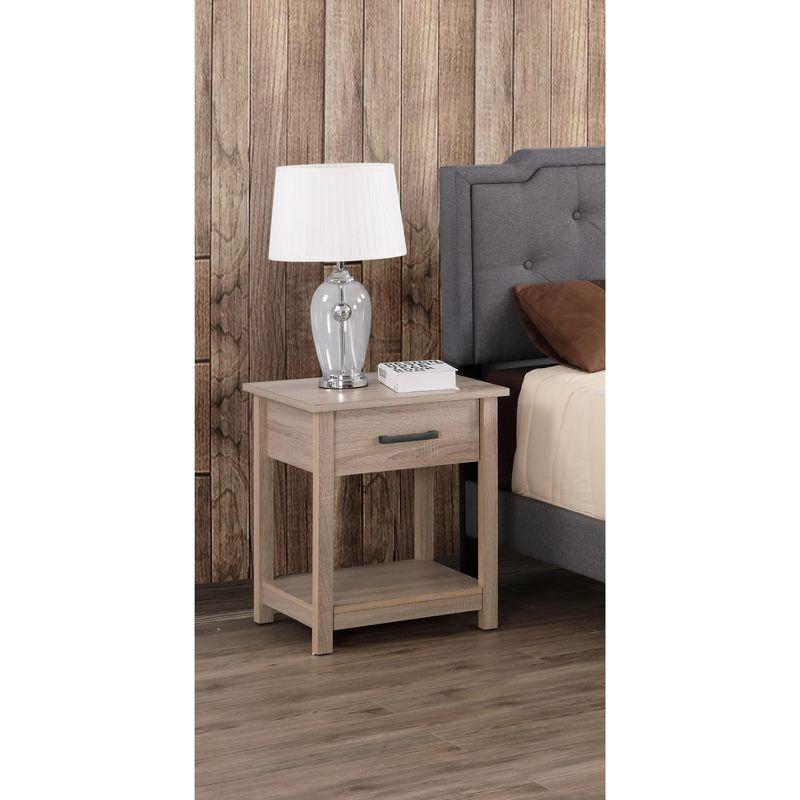 Passion Furniture Salem 1-Drawer Sandle Wood Nightstand (24 in. H x 20 in. W x 19 in. D)