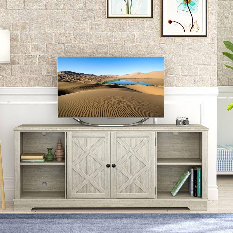 70" Farmhouse Style TV Stand for TVs up to 78" Gray - Festivo