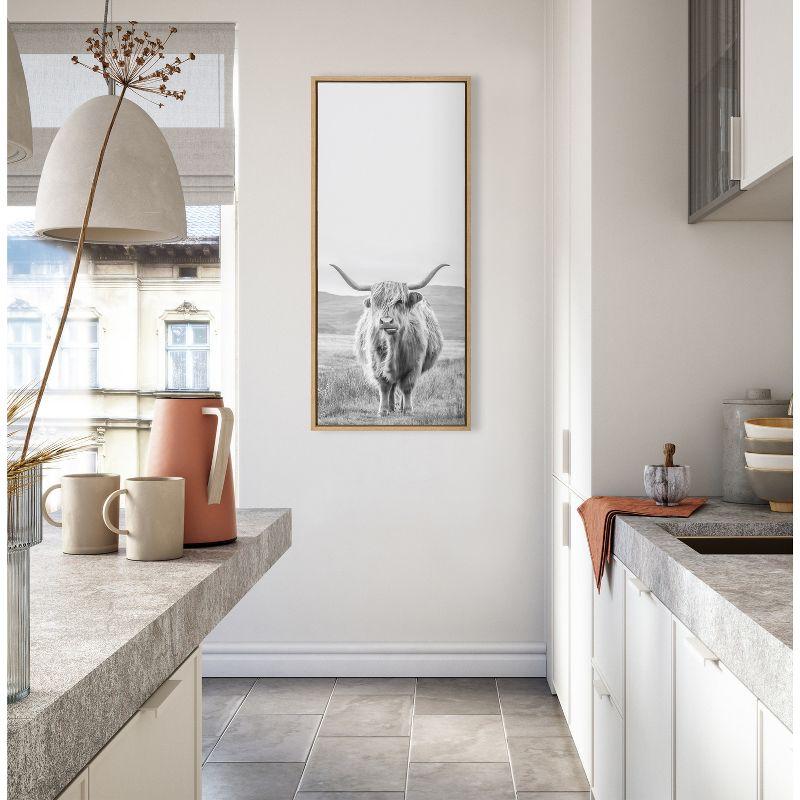 Sylvie Highland Cow Landscape BW Framed Canvas by Creative Bunch - Kate & Laurel All Things Decor