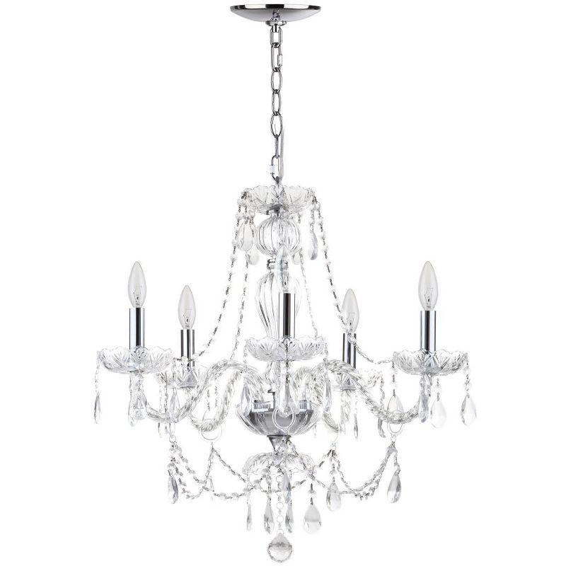 Chrome and Crystal 5-Light Adjustable Chandelier