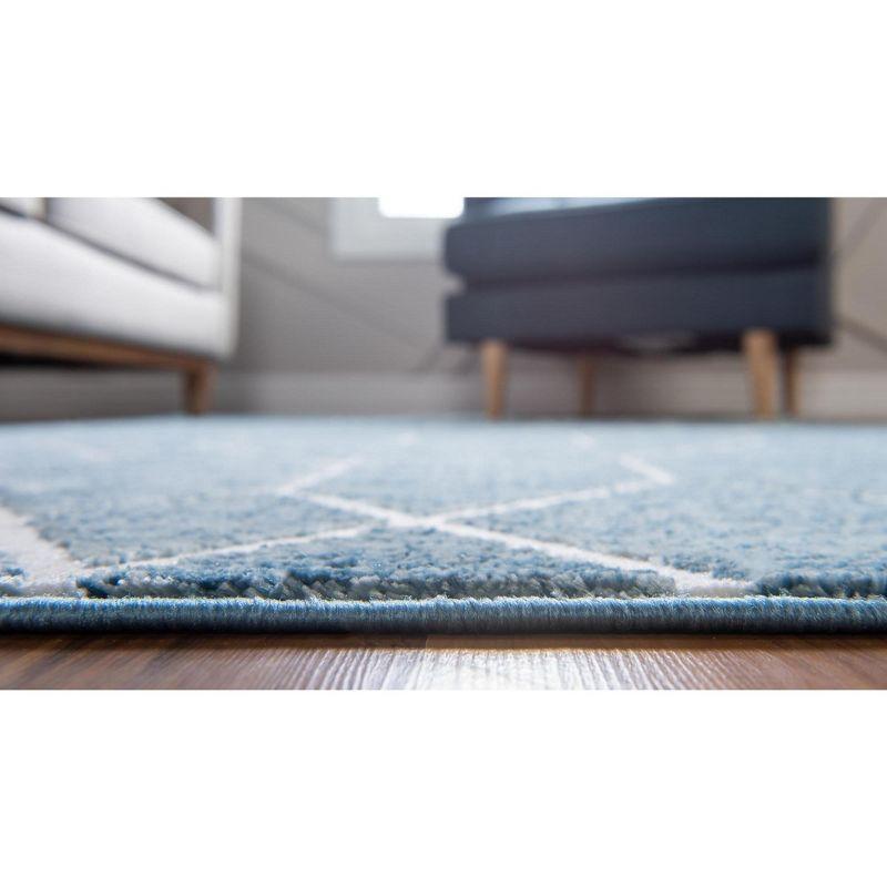 Unique Loom 8' 0 x 10' 0 Blue Matrix Trellis Deco Area Rug