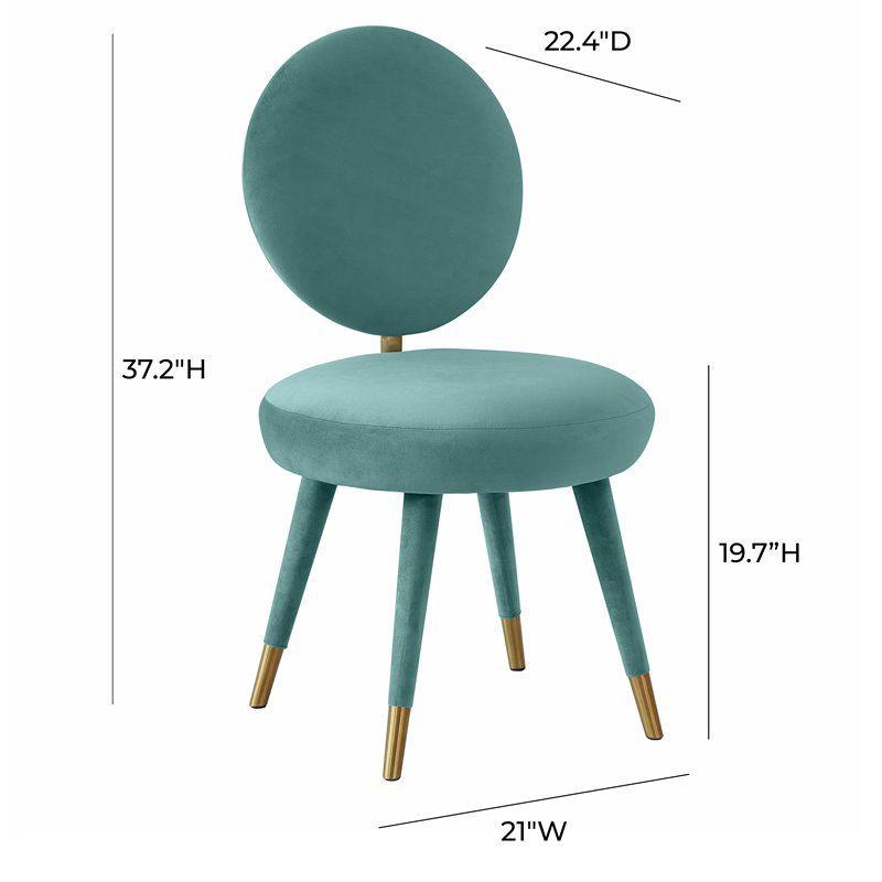 TOV Furniture Kylie 19.7" Transitional Velvet Dining Chair in Blue