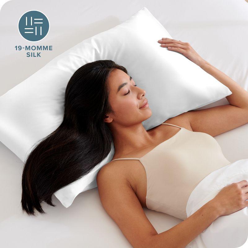 Bare Home 100% Mulberry Silk Pillowcase Zipper Closure