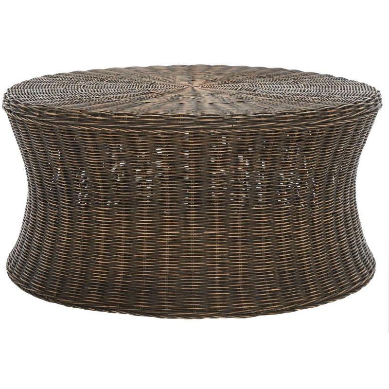 Ruxton Dark Brown Round Rattan Cocktail Table