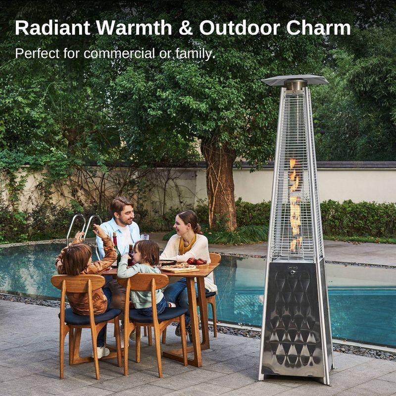 East Oak 18.23"x21.84" 48000 BTU Torch Patio Propane Outdoor Portable Heater Bronze Finish: Iron Frame, 10ft Heat Radius