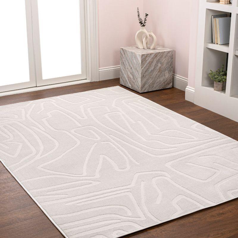 JONATHAN Y Alcina Modern Scandinavian Graphic Lines High-Low Area Rug