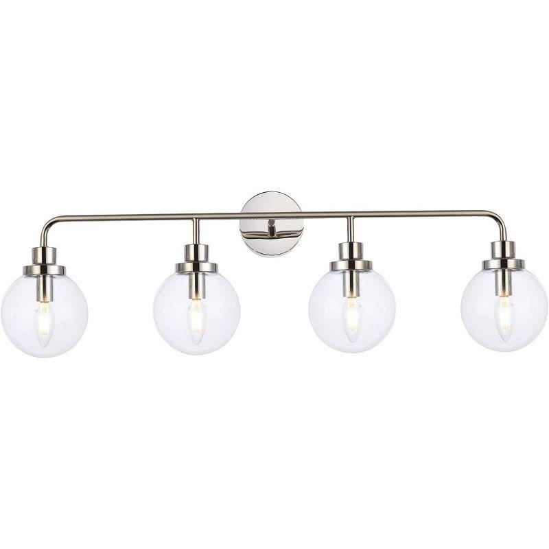 Hanson 4-Light Polished Nickel and Clear Glass Bath Sconce