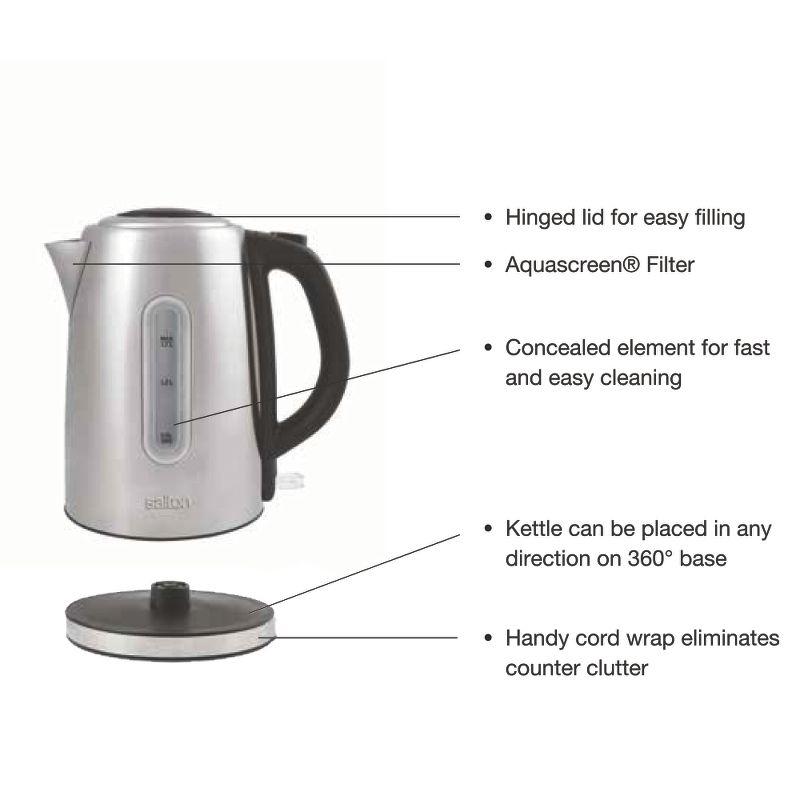 Salton 1.8 Qt. Stainless Steel Electric Tea Kettle