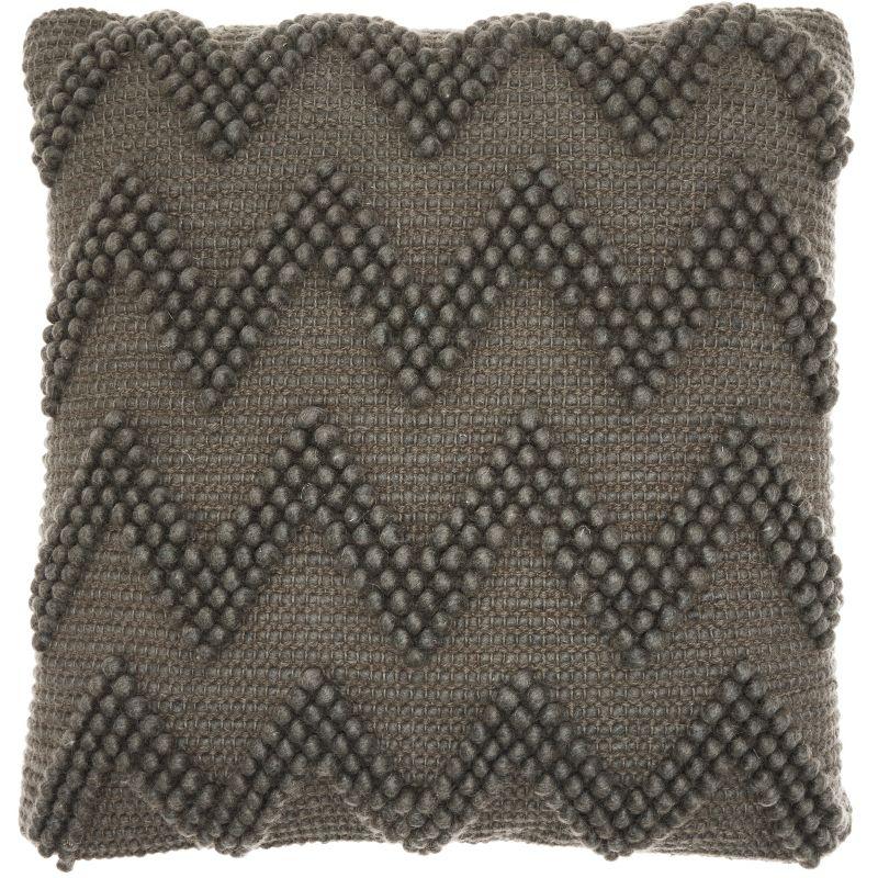 Charcoal Chevron Chunky Weave 20" Square Throw Pillow Set