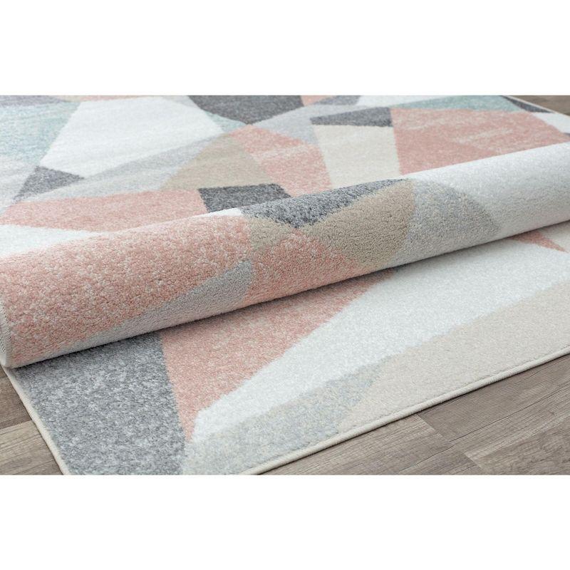 Milkshake Geometric 8' x 10' Gray Synthetic Area Rug