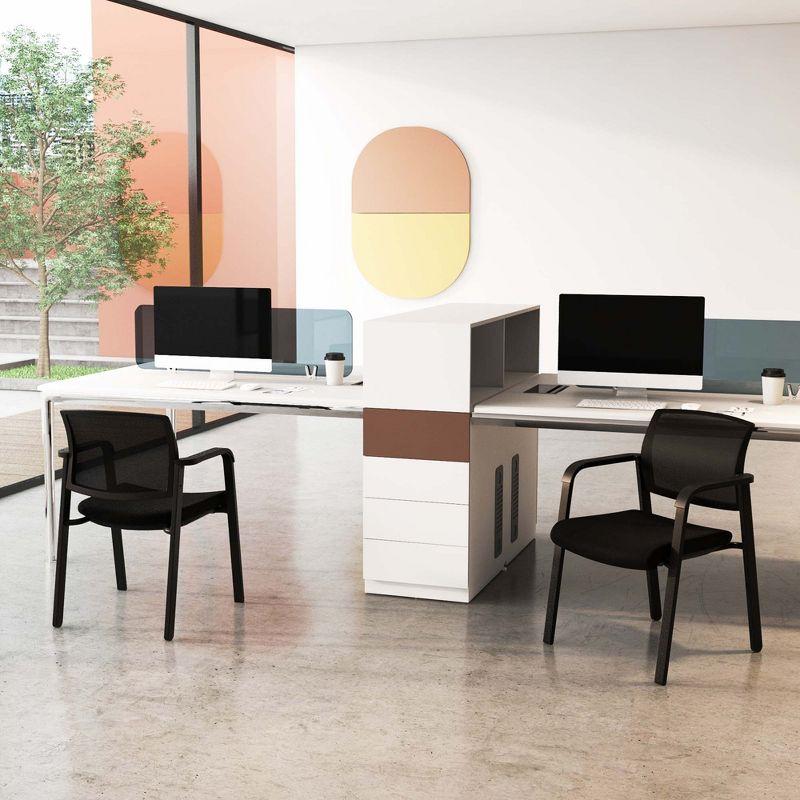 Costway Conference Chairs Set of 2 Stackable Office Guest Mesh Chairs for Waiting Room