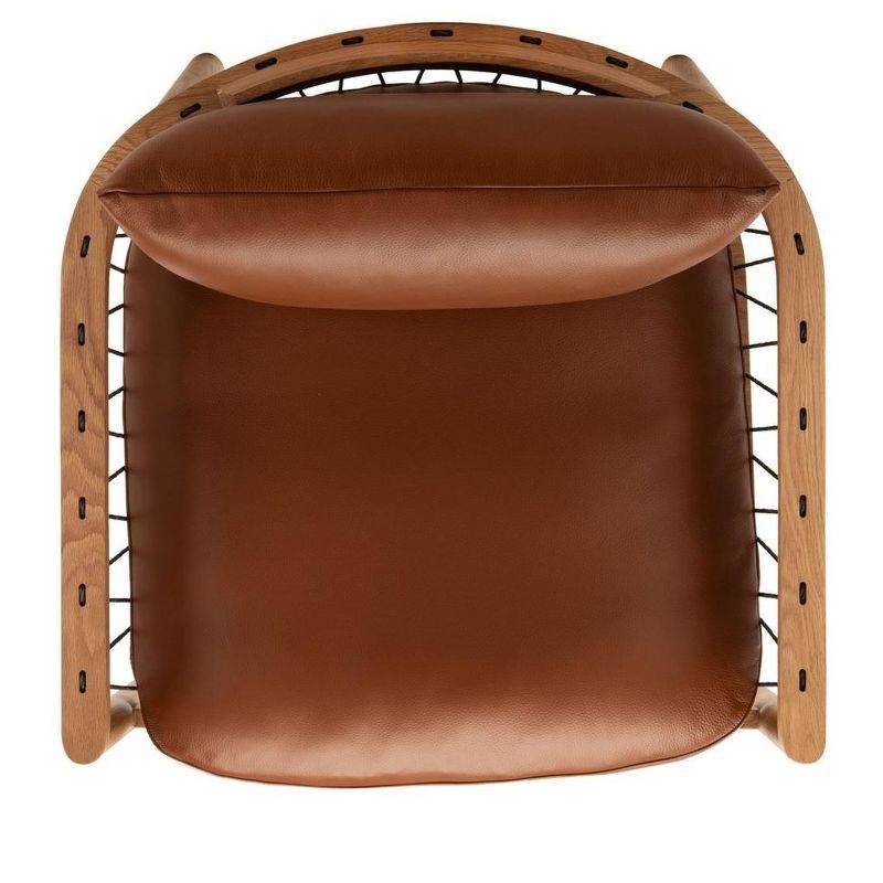 Caramel Midcentury Leather Chair - SFV4515A - Brown - Safavieh Couture
