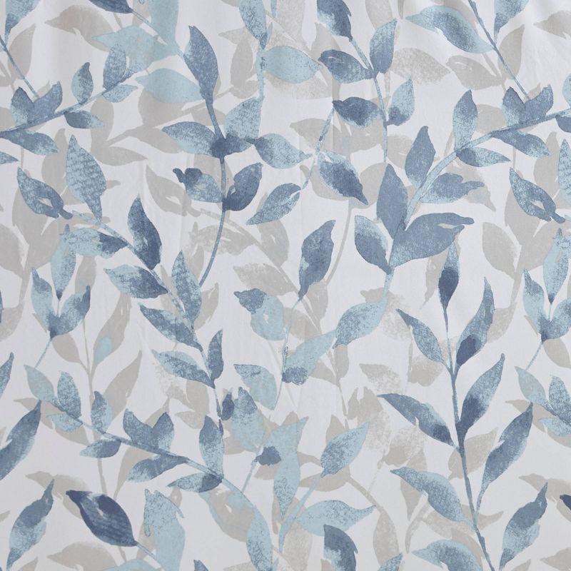 Madison Park Leisha Botanical Printed Shower Curtain Blue: Madison : Microfiber, Machine Washable, Non-Slip Backing