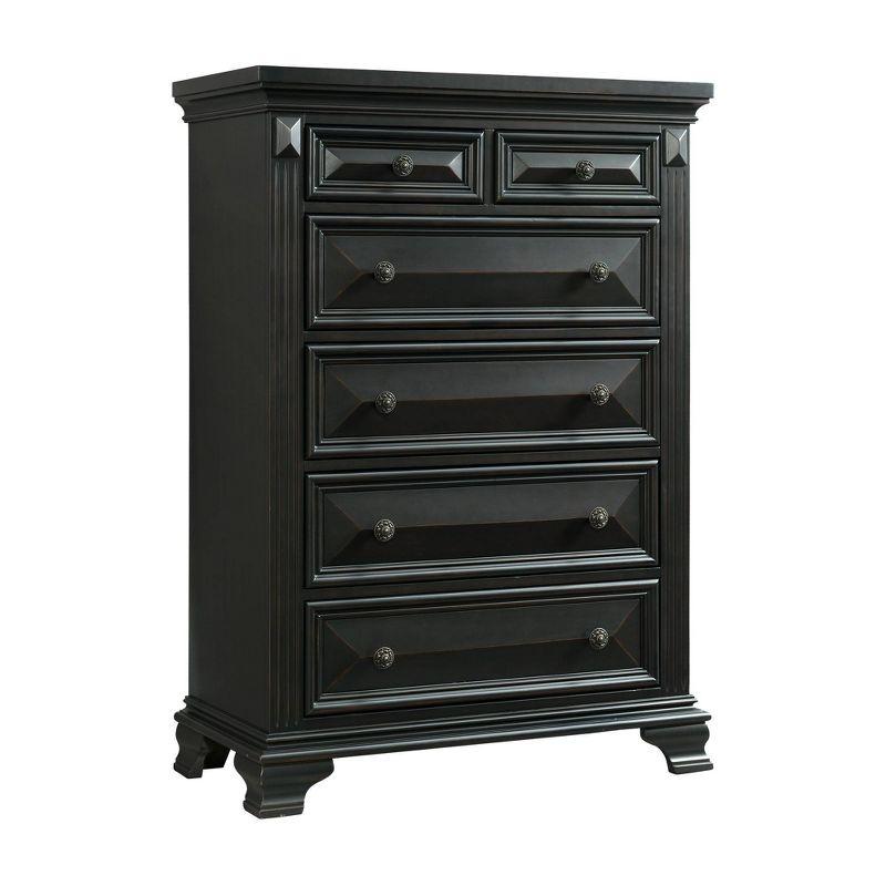 Trent 6 Drawer Chest Black - Picket House Furnishings