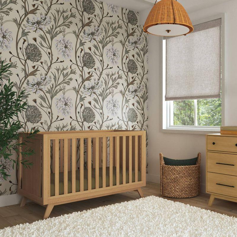 Honey Wood 3-in-1 Convertible Crib with Flared Legs