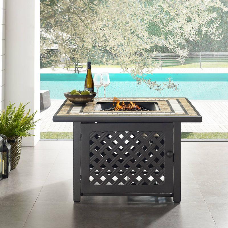 Tucson 46'' Square Stone Top Gas Fire Pit Table