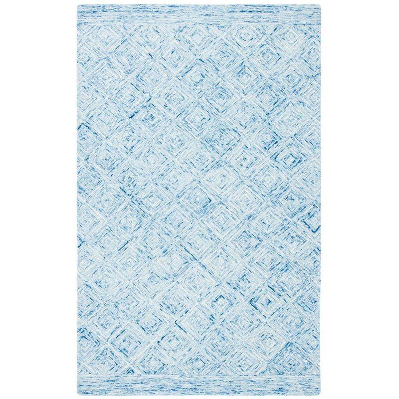 Ikat IKT704 Hand Tufted Area Rug - Blue - 4'x6' - Safavieh.